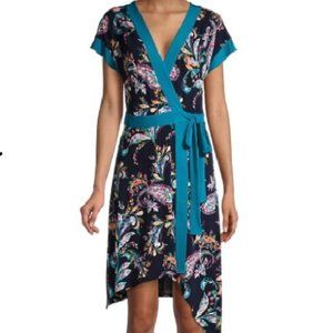 BCBGeneration Paisley-Print Asymmetric Wrap Dress